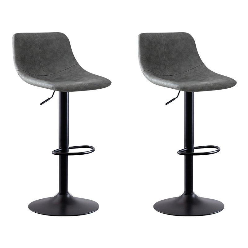 Modern Leather Adjustable Height Barstool Indoor Bar Stool with Low Back