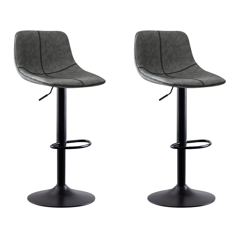 Modern Leather Adjustable Height Barstool Indoor Bar Stool with Low Back