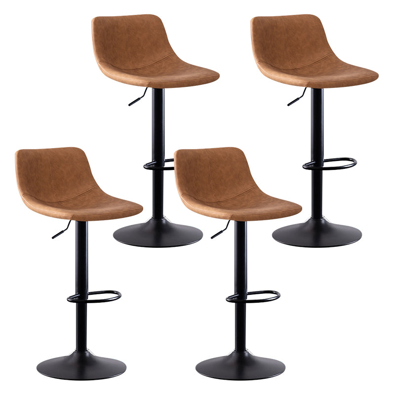 Modern Leather Adjustable Height Barstool Indoor Bar Stool with Low Back