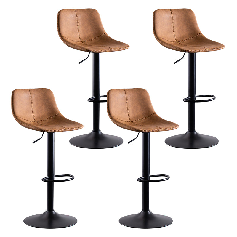 Modern Leather Adjustable Height Barstool Indoor Bar Stool with Low Back