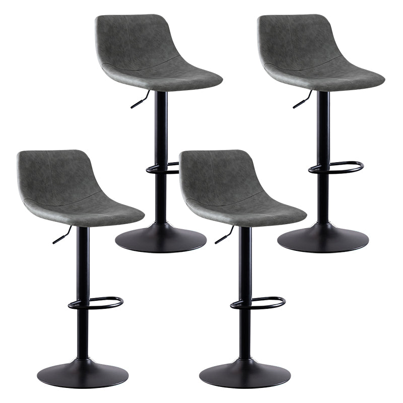 Modern Leather Adjustable Height Barstool Indoor Bar Stool with Low Back