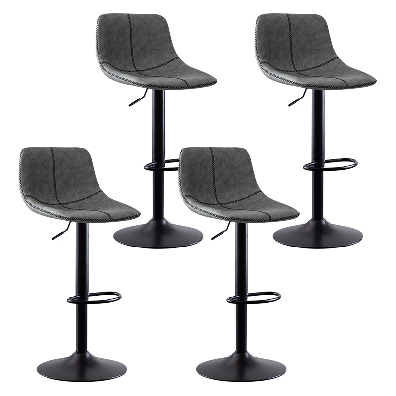 Modern Leather Adjustable Height Barstool Indoor Bar Stool with Low Back