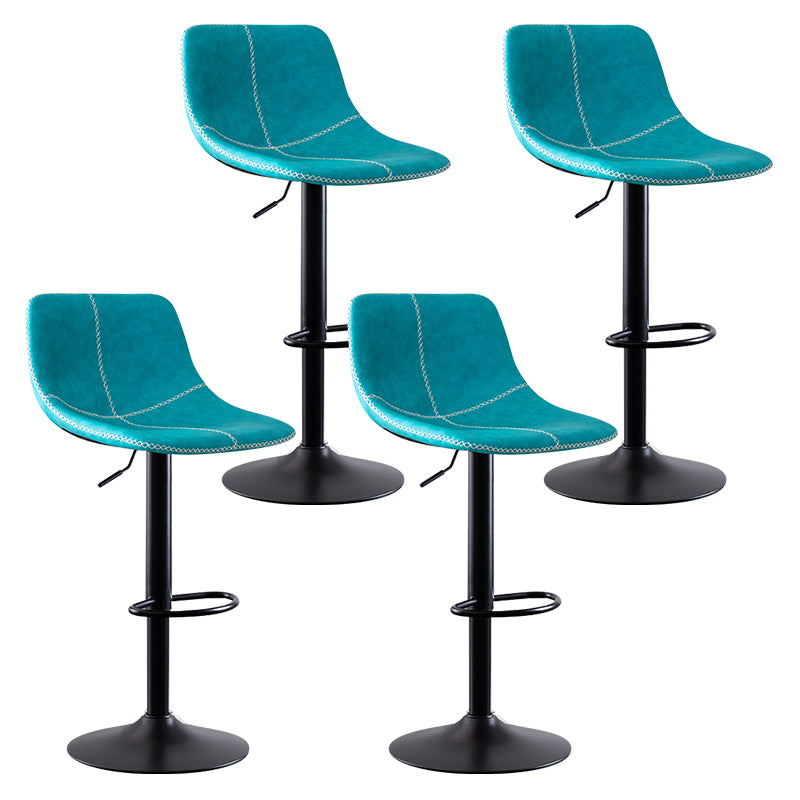 Modern Leather Adjustable Height Barstool Indoor Bar Stool with Low Back