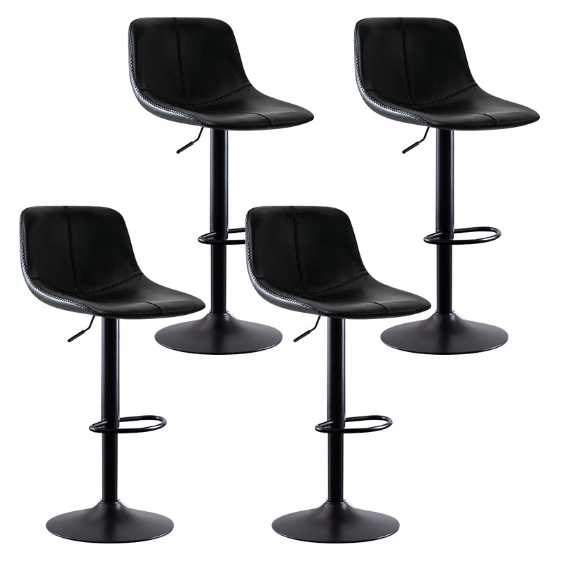 Modern Leather Adjustable Height Barstool Indoor Bar Stool with Low Back