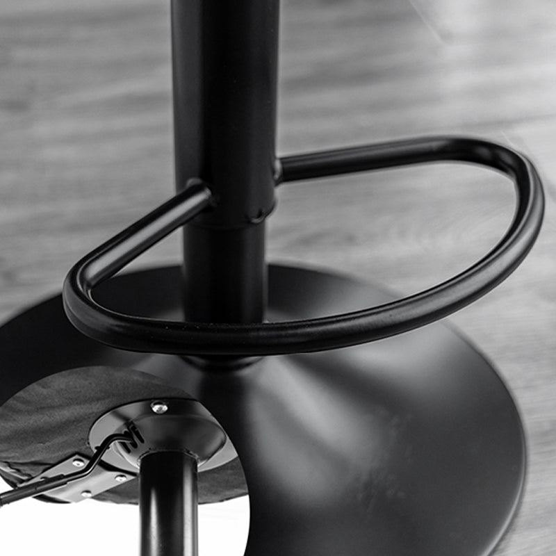 Contemporary Leather Swivel Barstool Indoor Bar Stool with Iron Legs and Low Back