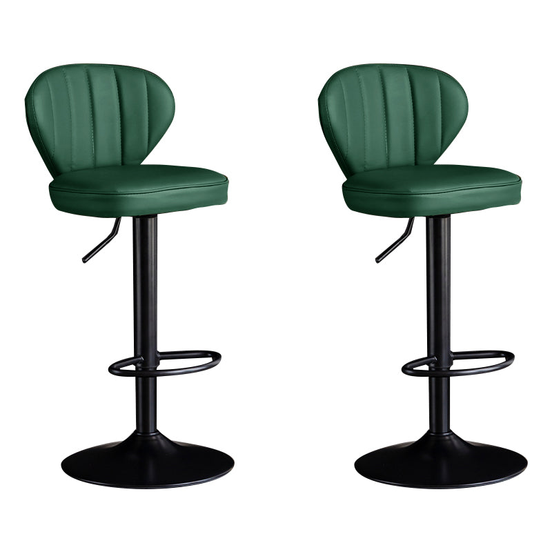 Contemporary Leather Swivel Barstool Indoor Bar Stool with Iron Legs and Low Back