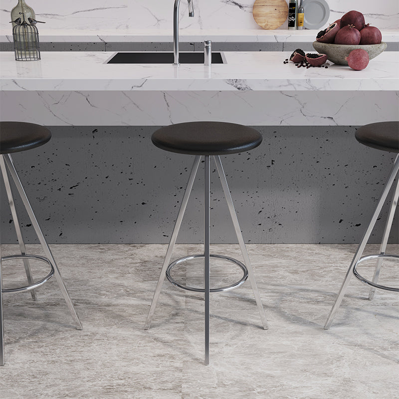 Industrial Style Barstools Leather Seats Metal 3 Legs Counter Stools for Dining Room