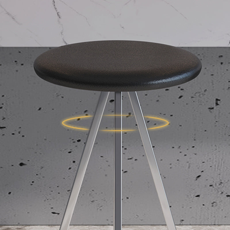 Industrial Style Barstools Leather Seats Metal 3 Legs Counter Stools for Dining Room