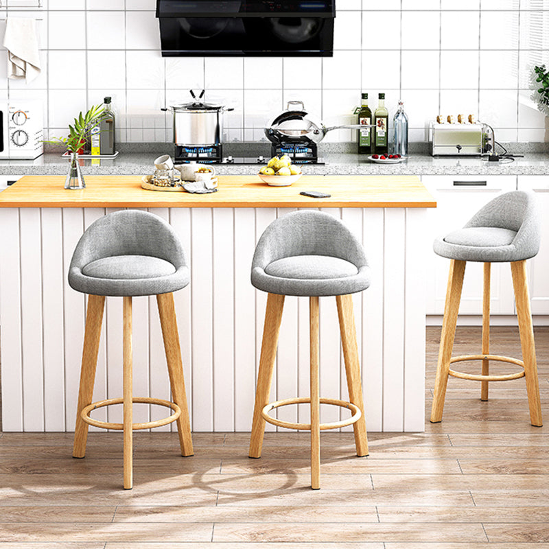 Scandinavian Style Bar-stool Steel Legs Round Seat Single Counter Stool for Kitchen Bar