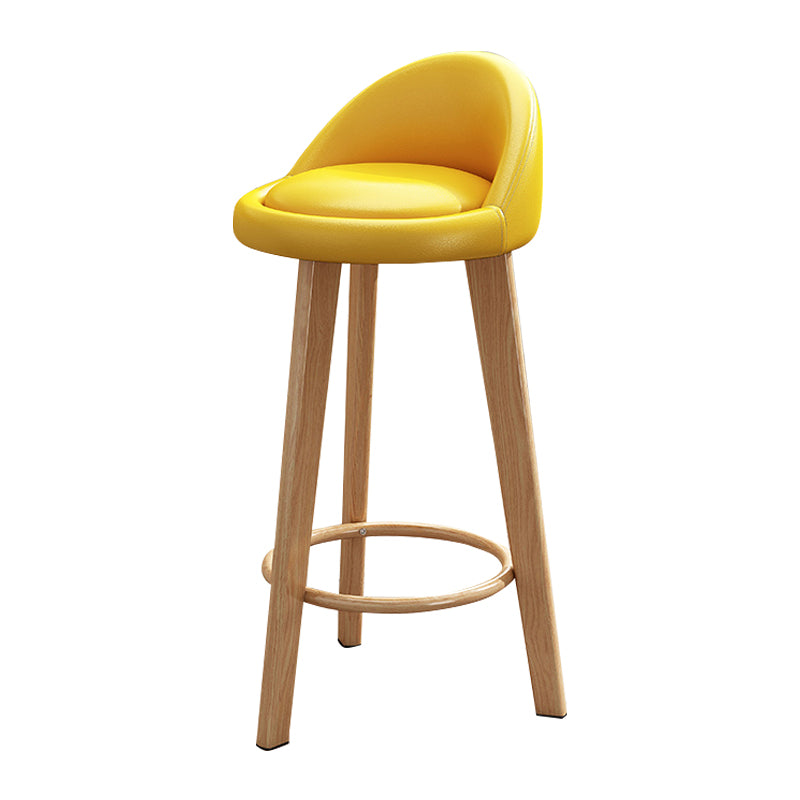 Scandinavian Style Bar-stool Steel Legs Round Seat Single Counter Stool for Kitchen Bar