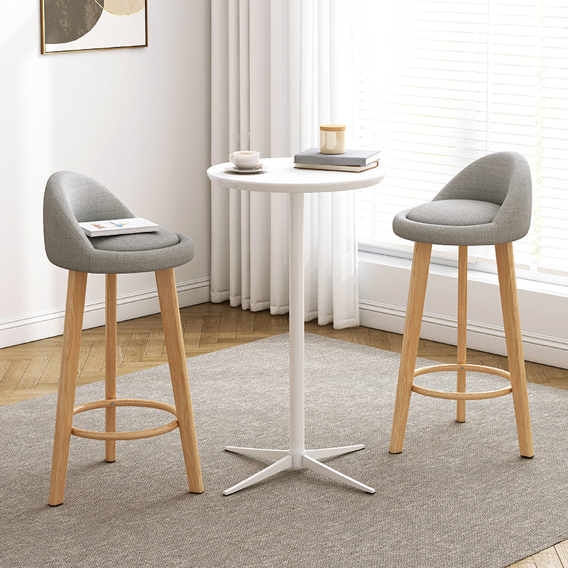 Scandinavian Style Bar-stool Steel Legs Round Seat Single Counter Stool for Kitchen Bar