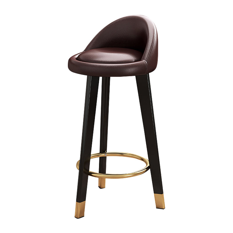 Scandinavian Style Bar-stool Steel Legs Round Seat Single Counter Stool for Kitchen Bar