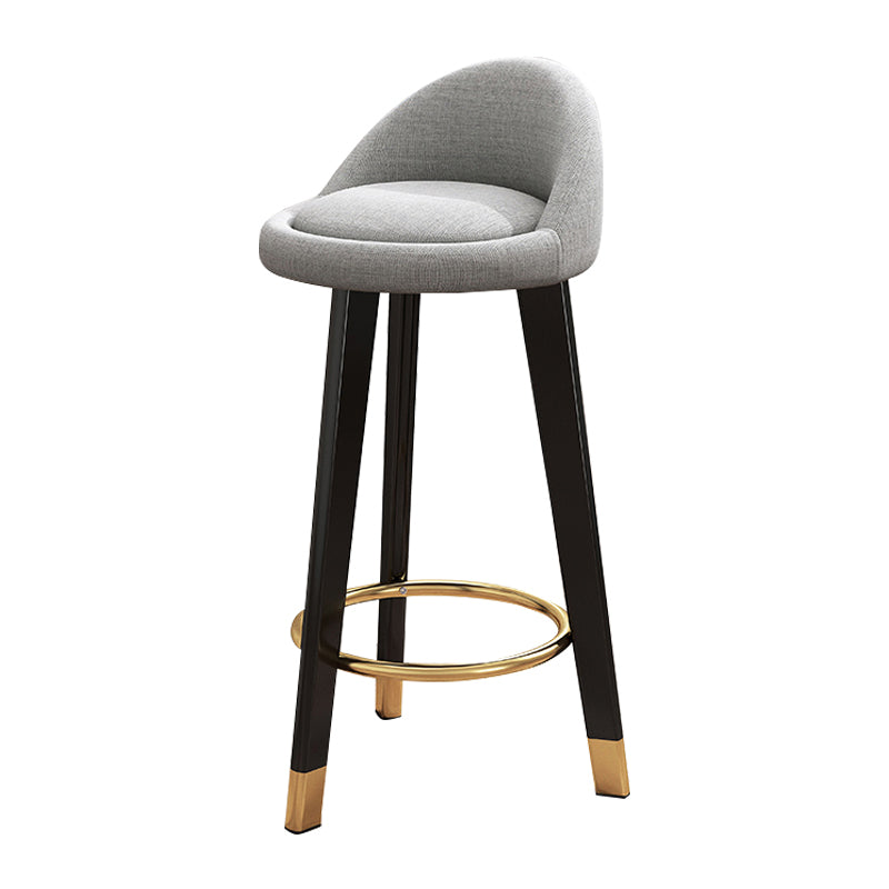 Scandinavian Style Bar-stool Steel Legs Round Seat Single Counter Stool for Kitchen Bar