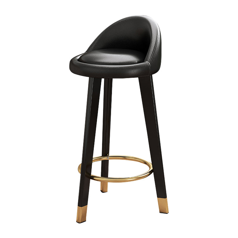 Scandinavian Style Bar-stool Steel Legs Round Seat Single Counter Stool for Kitchen Bar
