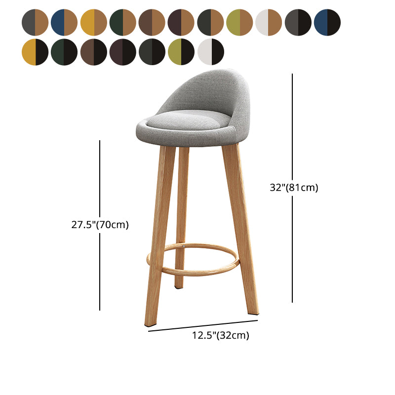 Scandinavian Style Bar-stool Steel Legs Round Seat Single Counter Stool for Kitchen Bar