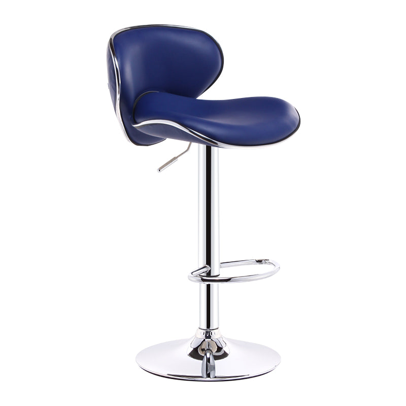 Scandinavian Adjustable Height Swivel Counter Stools Metal Leather Bar Stools