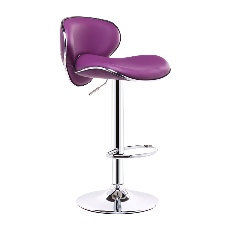 Scandinavian Adjustable Height Swivel Counter Stools Metal Leather Bar Stools