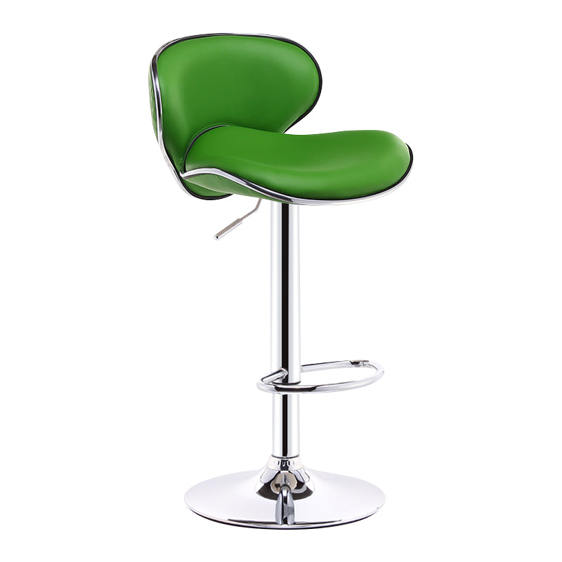 Scandinavian Adjustable Height Swivel Counter Stools Metal Leather Bar Stools