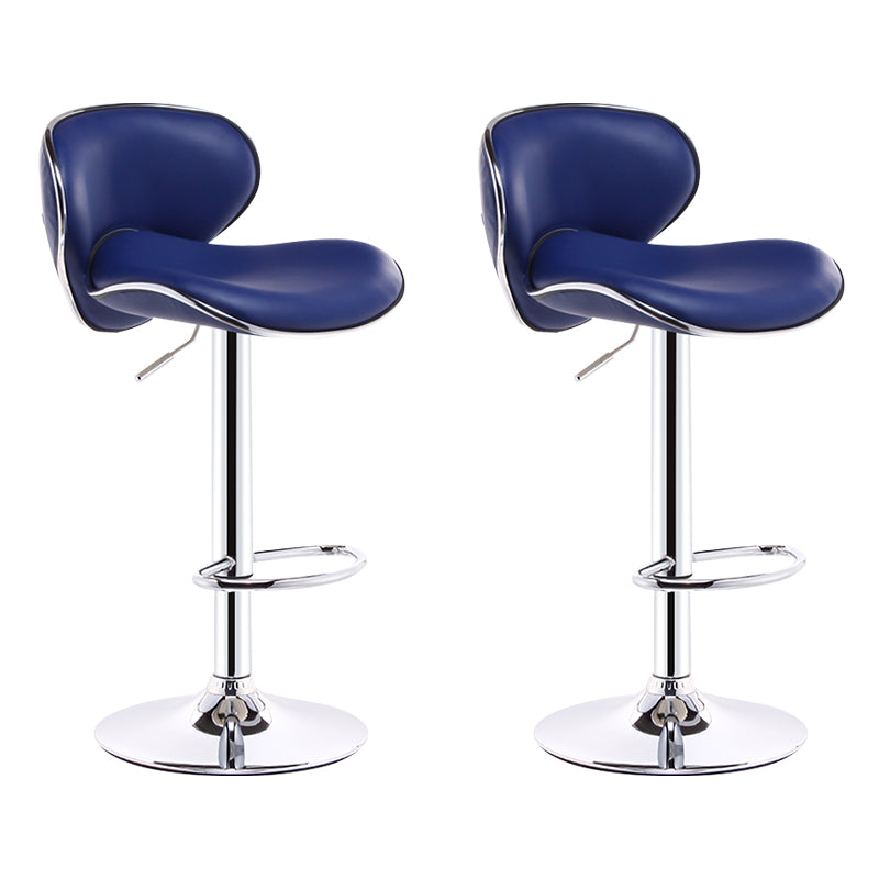 Scandinavian Adjustable Height Swivel Counter Stools Metal Leather Bar Stools