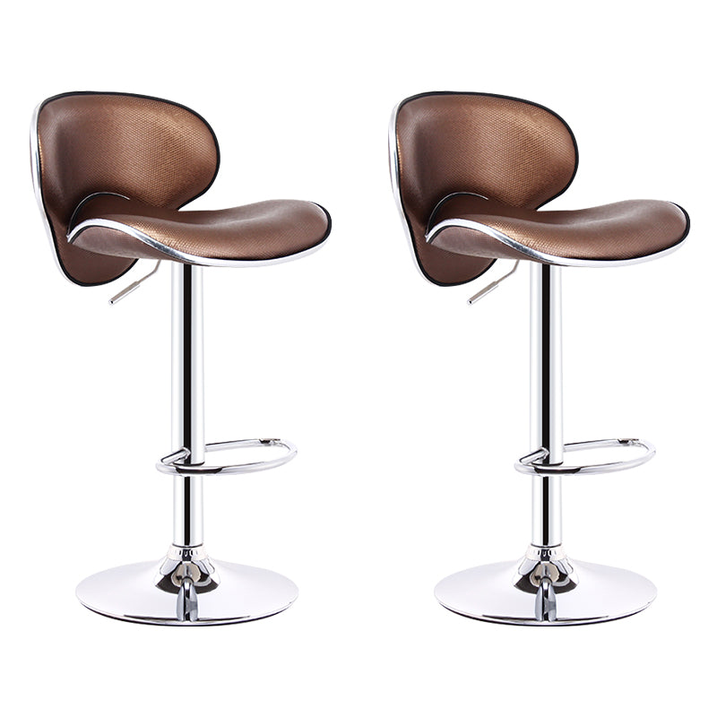 Scandinavian Adjustable Height Swivel Counter Stools Metal Leather Bar Stools