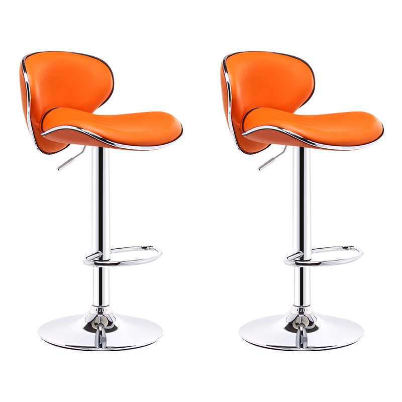 Scandinavian Adjustable Height Swivel Counter Stools Metal Leather Bar Stools