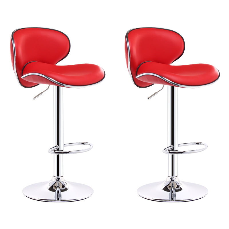 Scandinavian Adjustable Height Swivel Counter Stools Metal Leather Bar Stools
