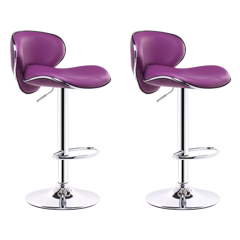 Scandinavian Adjustable Height Swivel Counter Stools Metal Leather Bar Stools