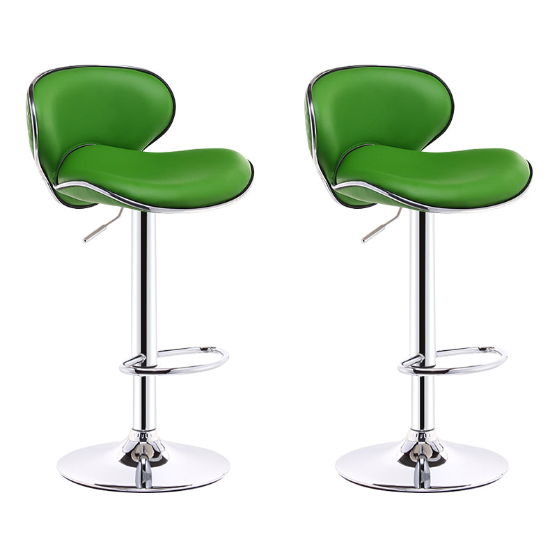 Scandinavian Adjustable Height Swivel Counter Stools Metal Leather Bar Stools