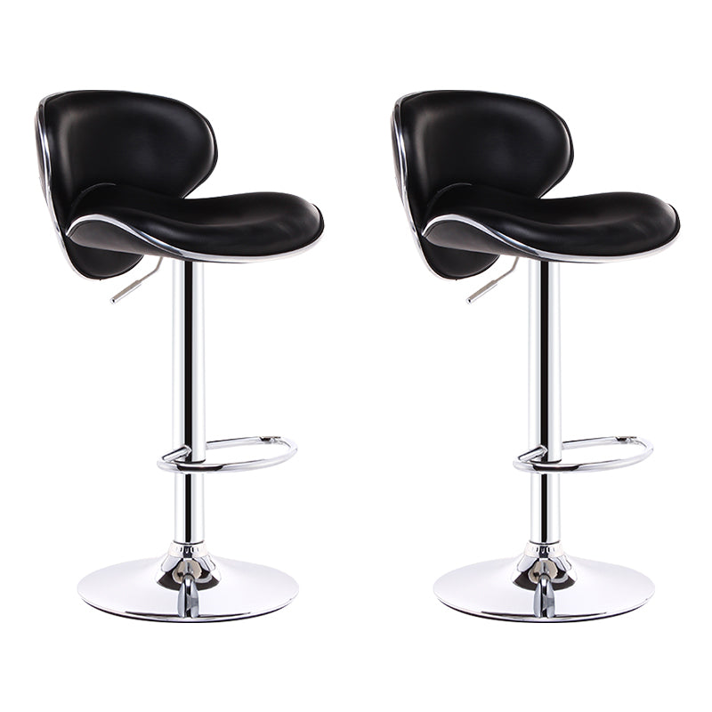 Scandinavian Adjustable Height Swivel Counter Stools Metal Leather Bar Stools