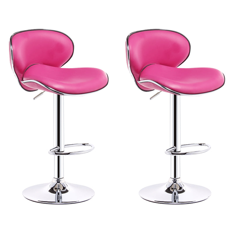 Scandinavian Adjustable Height Swivel Counter Stools Metal Leather Bar Stools