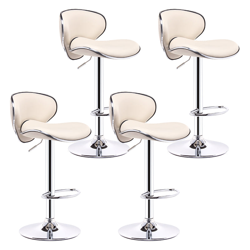 Scandinavian Adjustable Height Swivel Counter Stools Metal Leather Bar Stools