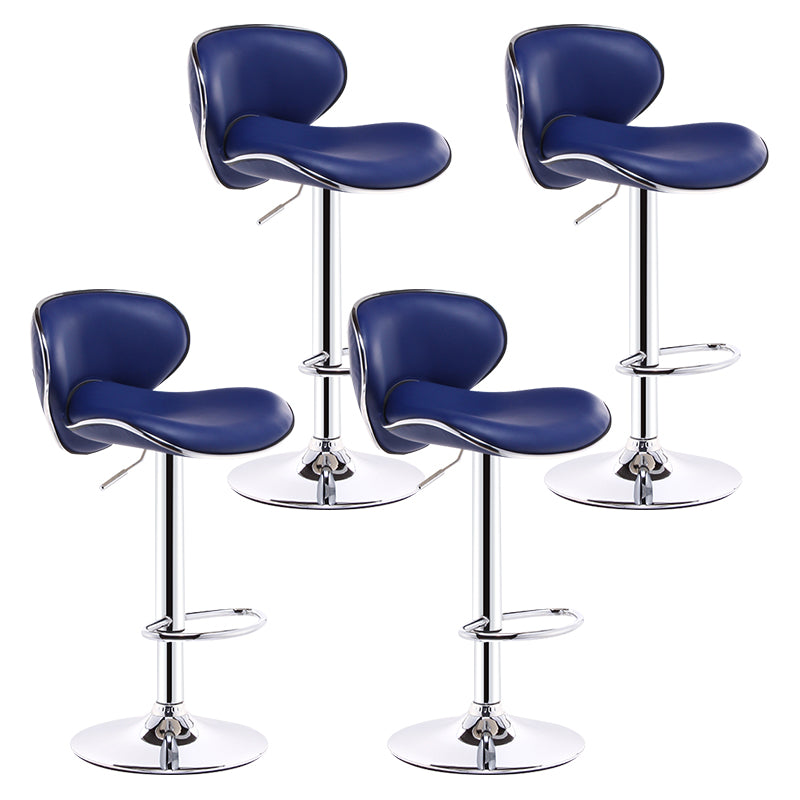 Scandinavian Adjustable Height Swivel Counter Stools Metal Leather Bar Stools