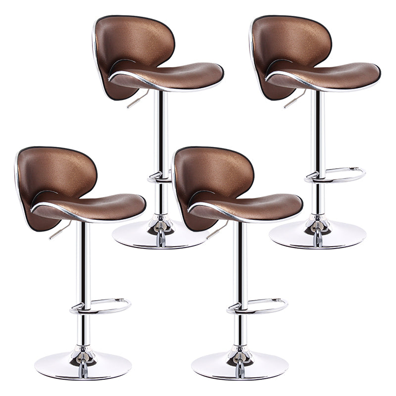 Scandinavian Adjustable Height Swivel Counter Stools Metal Leather Bar Stools