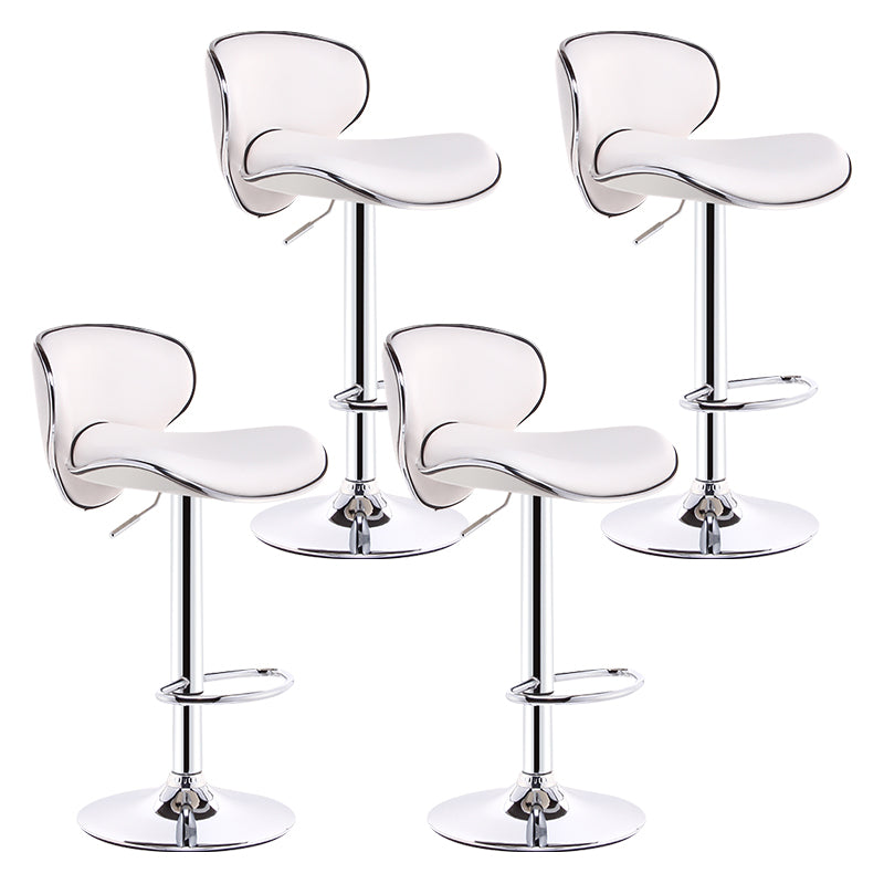 Scandinavian Adjustable Height Swivel Counter Stools Metal Leather Bar Stools