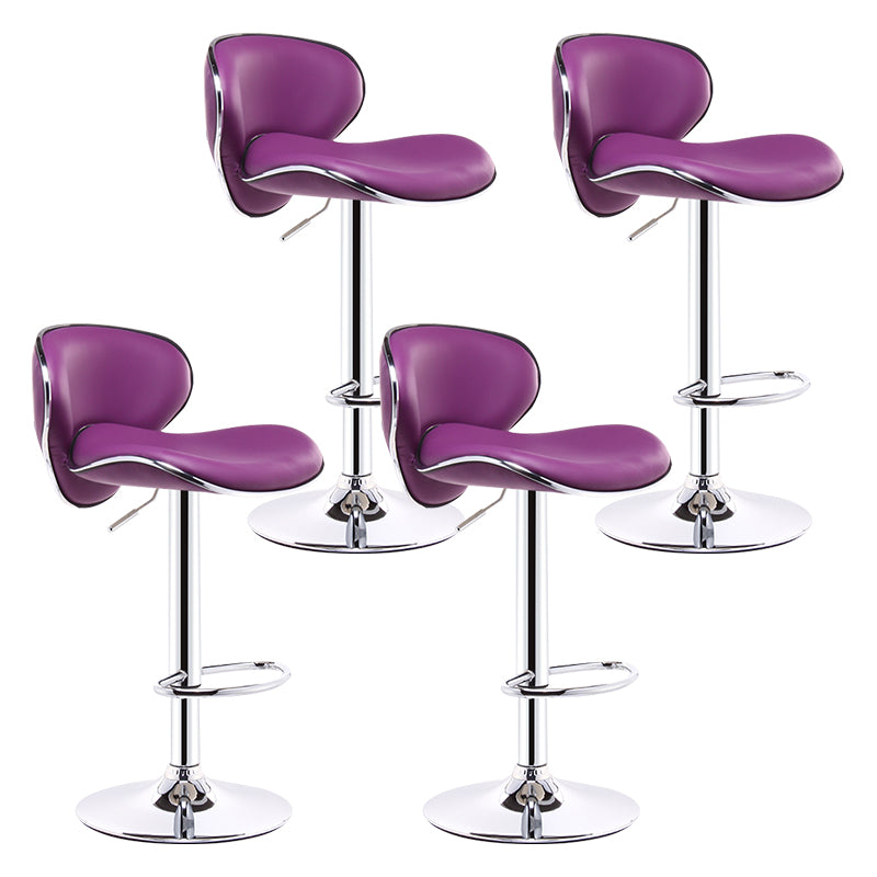 Scandinavian Adjustable Height Swivel Counter Stools Metal Leather Bar Stools