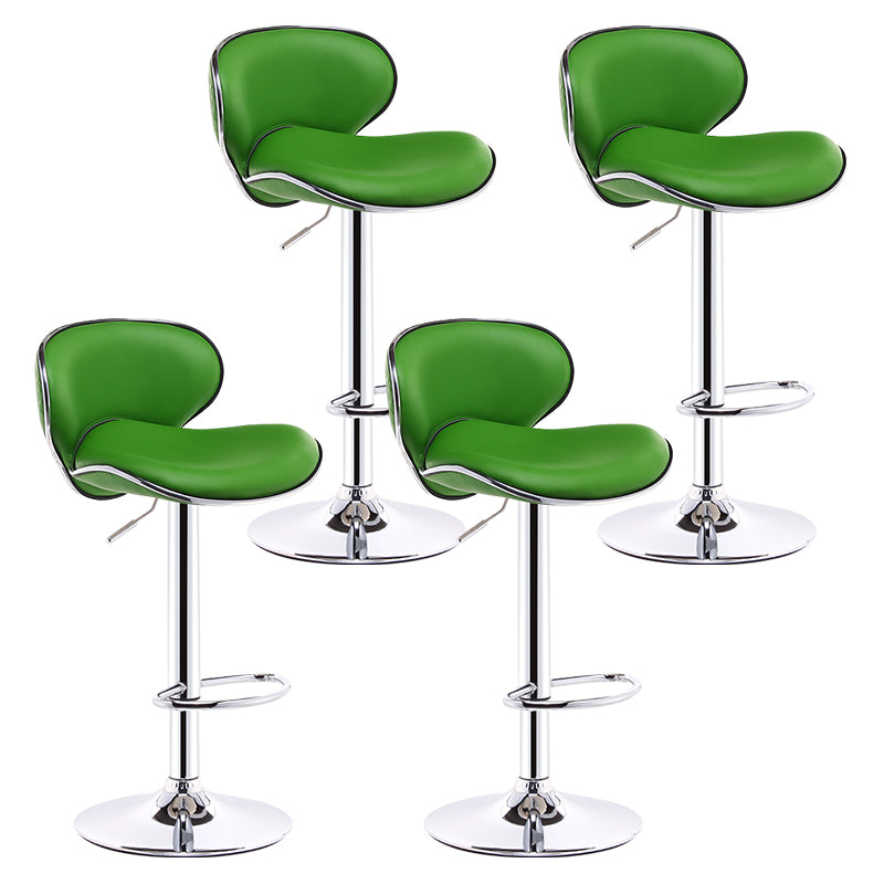 Scandinavian Adjustable Height Swivel Counter Stools Metal Leather Bar Stools