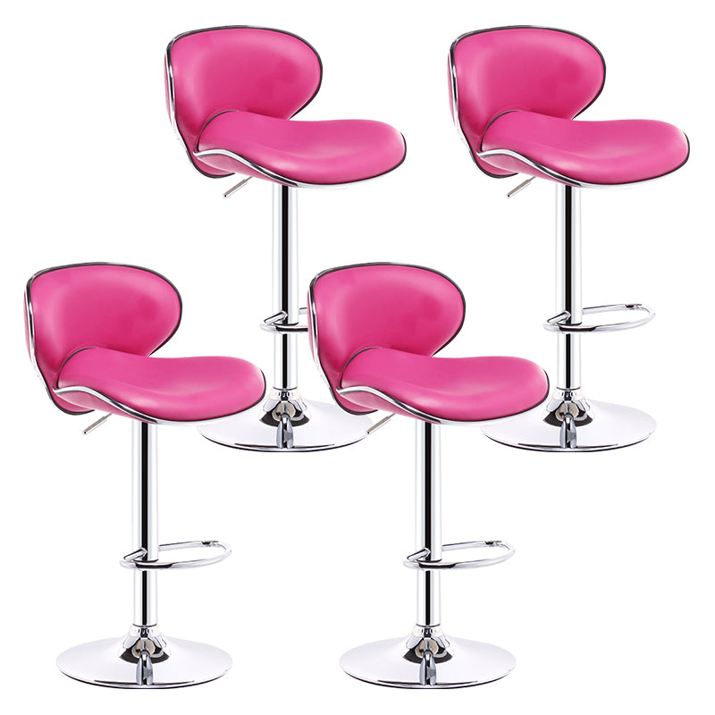 Scandinavian Adjustable Height Swivel Counter Stools Metal Leather Bar Stools