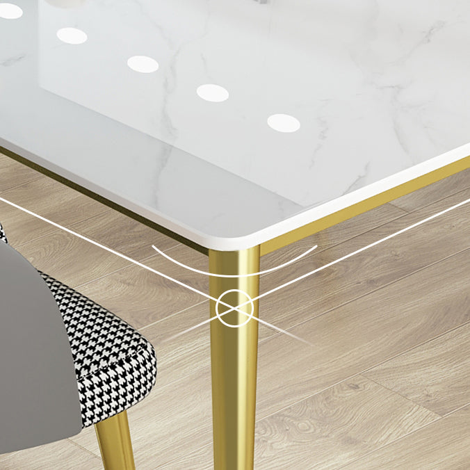 Glam 1/4/5/6/7  Pieces Dining Set Rectangle Stone Dining Table for Dining Room