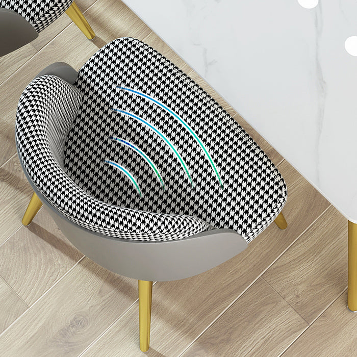 Glam 1/4/5/6/7  Pieces Dining Set Rectangle Stone Dining Table for Dining Room