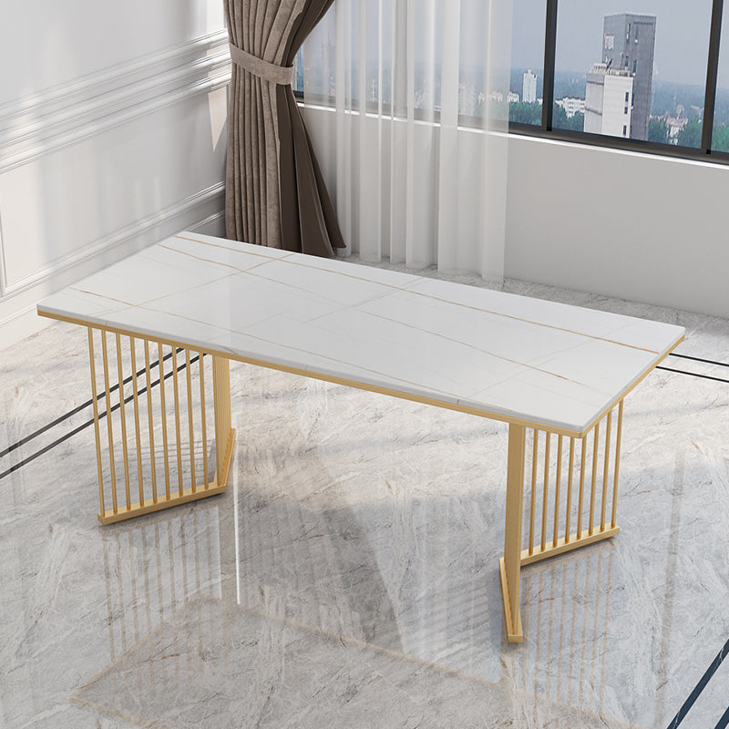 Glam 1/5/7 Pieces Dining Set Rectangle Stone Dining Table for Kitchen