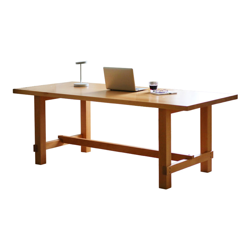 Rectangle Solid Wood Dining Table Modern Trestle Base Dining Table