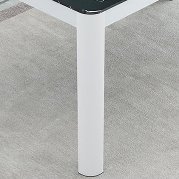 Modern Glass Top Dining Table Rectangle Dining Table with 4 Legs