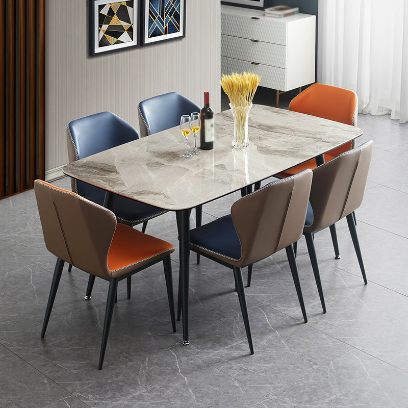 Rectangle 4-foot Dinner Table Modern Style Stone Dining Room Collection for Home