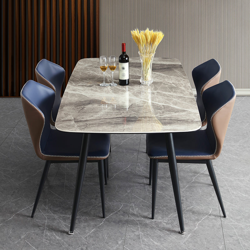 Rectangle 4-foot Dinner Table Modern Style Stone Dining Room Collection for Home