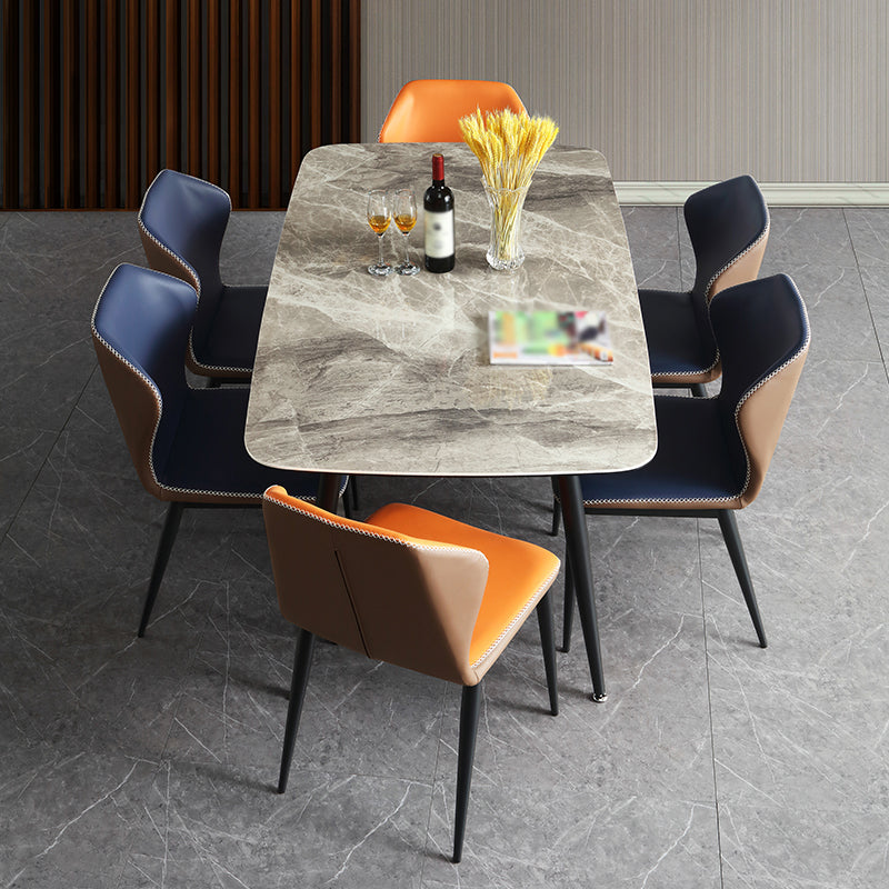 Rectangle 4-foot Dinner Table Modern Style Stone Dining Room Collection for Home