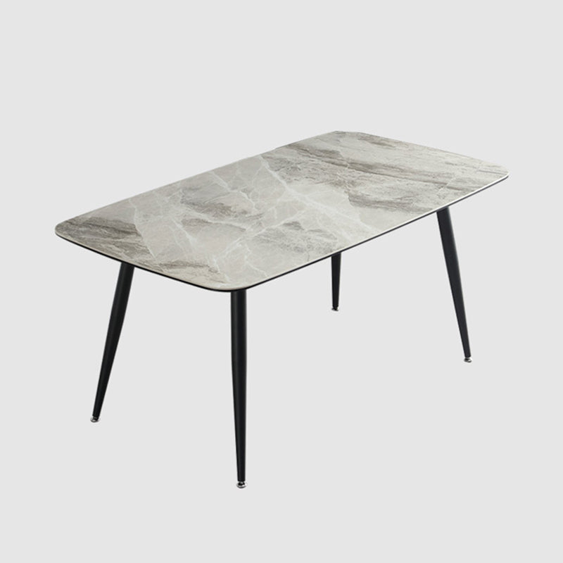 Rectangle 4-foot Dinner Table Modern Style Stone Dining Room Collection for Home