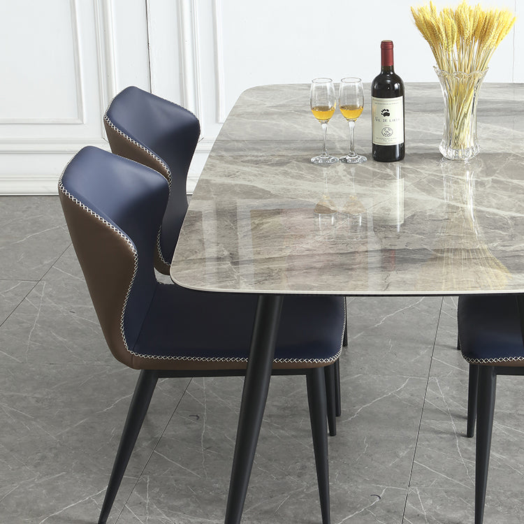 Rectangle 4-foot Dinner Table Modern Style Stone Dining Room Collection for Home