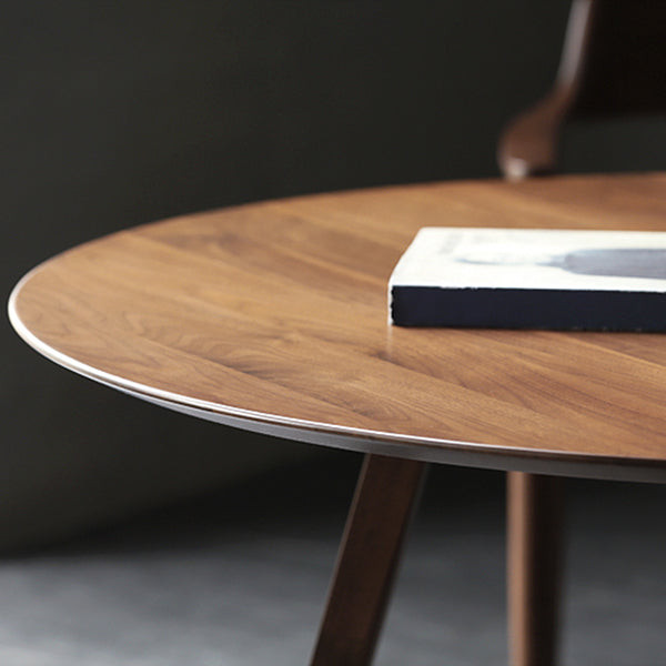 Table à manger ronde à Double piédestal, décontractée, couleur bois, fixe, en bois massif de pin