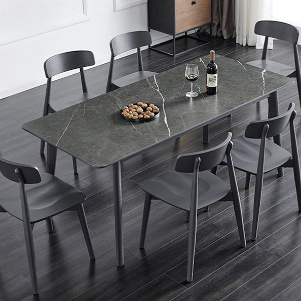 Stone Top Dining Table Mid-Century Modern Dining Table with 4 Legs
