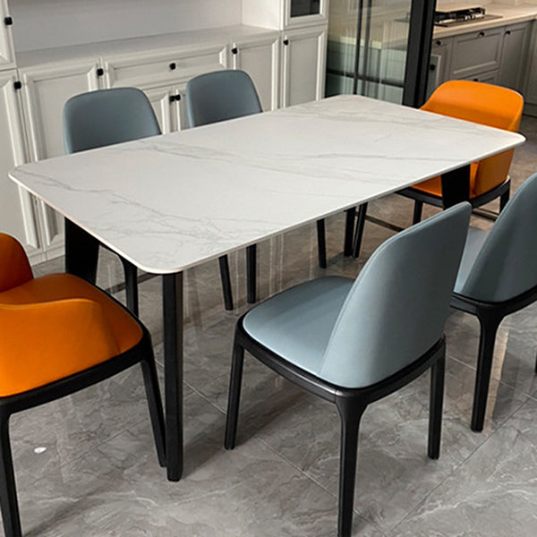 Stone Top Dining Table Mid-Century Modern Dining Table with 4 Legs